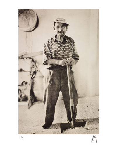farmer with his shovel in Spain | Fine art photographic print by Chad Henning