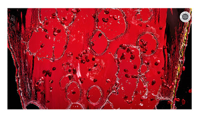 Pomegranate splash wallpaper decor print | Decor photographic print by Chad Henning